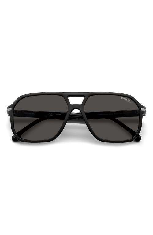 Shop Carrera Eyewear 59mm Polarized Rectangular Sunglasses In Matte Black/gray Polar