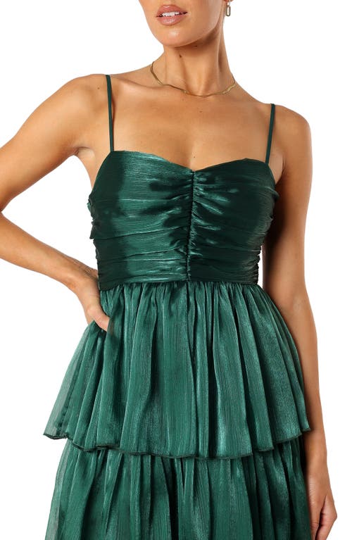 Petal And Pup Petal & Pup Jace Tiered Satin Gown In Green