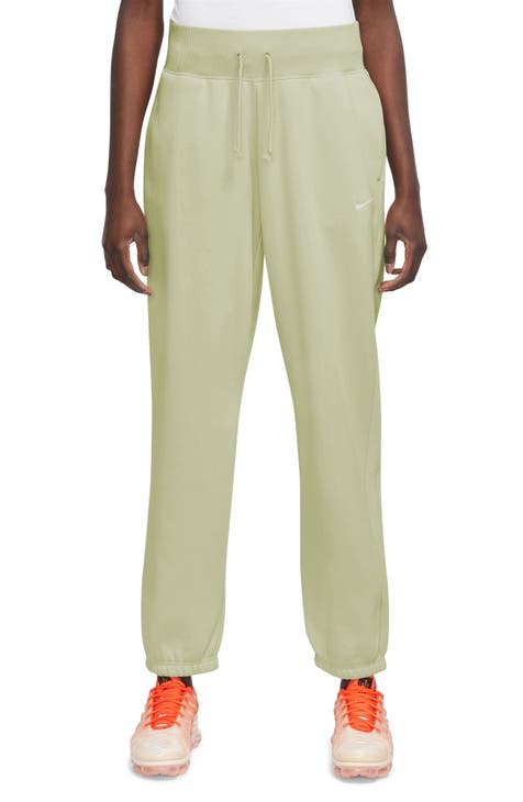Nike Air High-waisted Corduroy Fleece Trousers in Green
