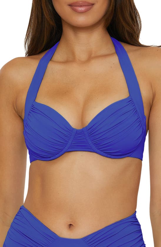 Shop Becca Color Code Underwire Bikini Top In Sapphire