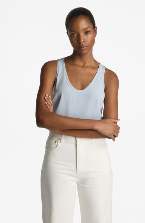 Shop St John St. John Collection Silk Crêpe De Chine Tank In Powder Blue