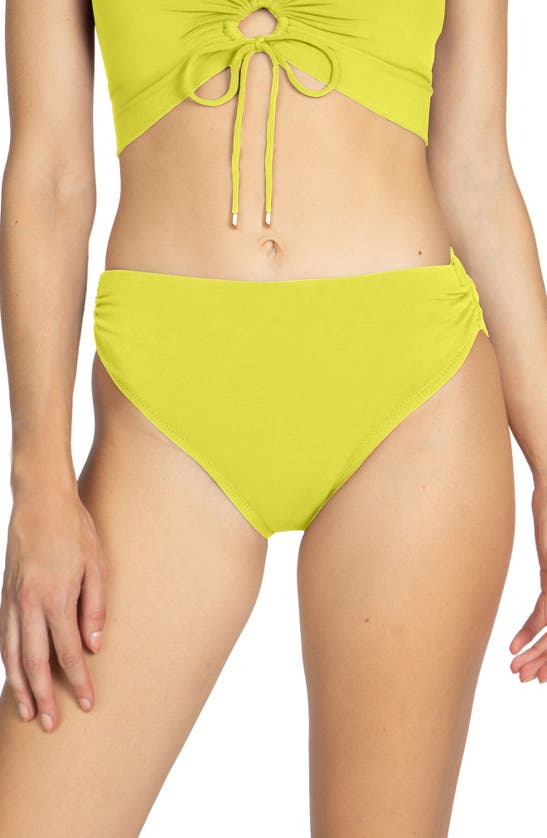 Robin Piccone Aubrey High Waist Bikini Bottoms In Honeydrew