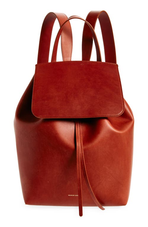Mansur Gavriel Classic Leather Backpack In Brown