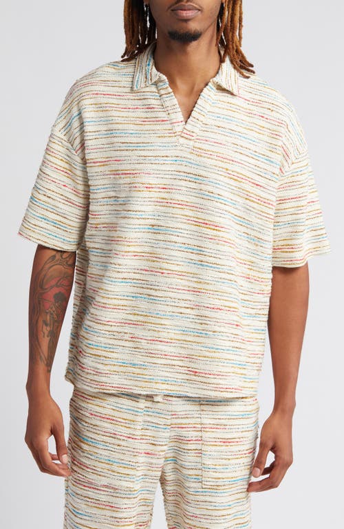 Shop Krost Sunset Stripe Johnny Collar Polo In Multi