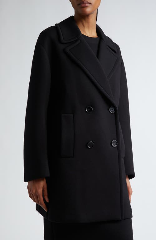 Shop Max Mara Gradi Double Breasted Jersey Coat In Black