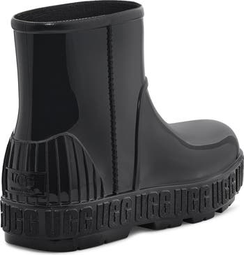 Louis Vuitton Size 39 Black Drops Flat Half Boot Rain Leather