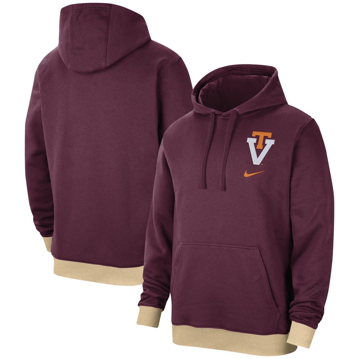 Chicka-D NCAA Virginia Tech Hokies Women's Burnout Campus Pullover Sweatshirt - Merlot - View #5