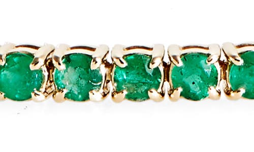 Shop Valani Atelier Emerald Tennis Bracelet In Yellow Gold/emerald