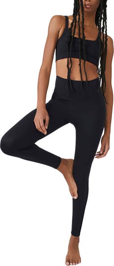 Free People Movement High Rise Adjustable Length Ecology Legging in Black