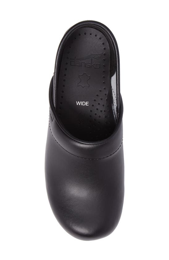 Dansko Wide Pro Clog In Black Box Leather