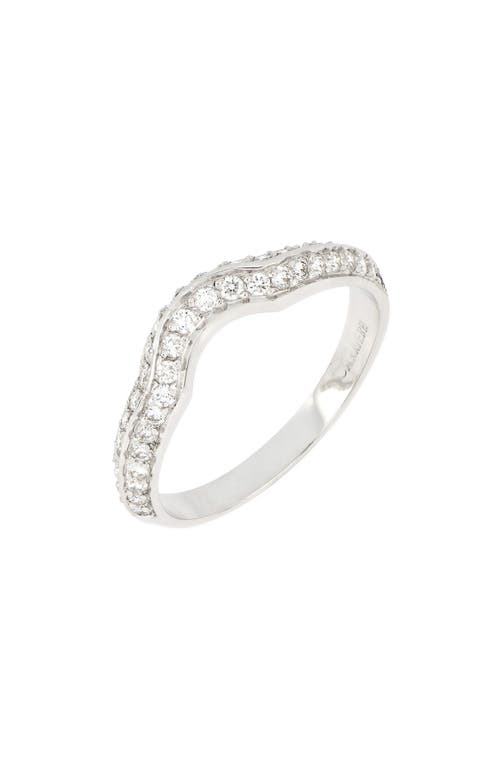 Bony Levy Beveled Curved Pavé Diamond Band in White Gold at Nordstrom, Size 6.5