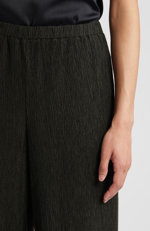 Shop Eileen Fisher Crinkled Wide Leg Pants In Seaweed