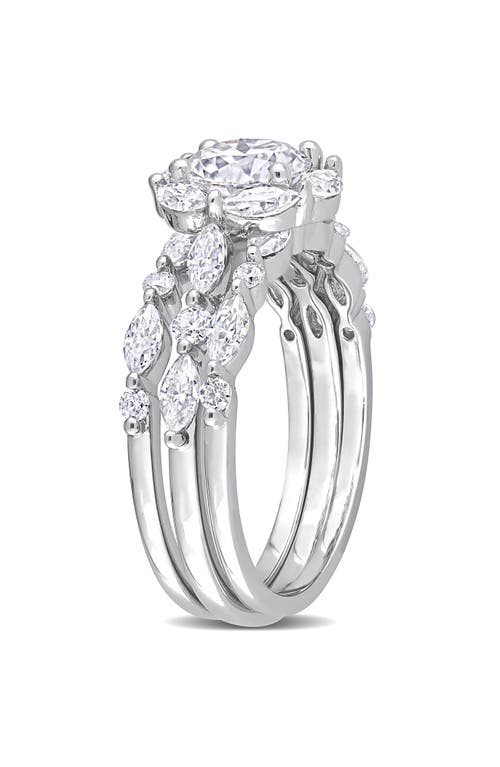 Delmar Set Of 3 Lab-created Moissanite Rings In White
