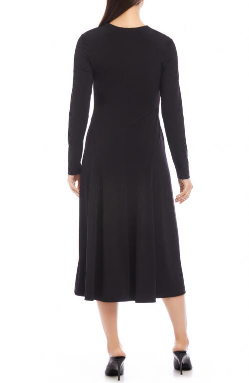 Shop Karen Kane Kate Long Sleeve Jersey Midi Dress In Black