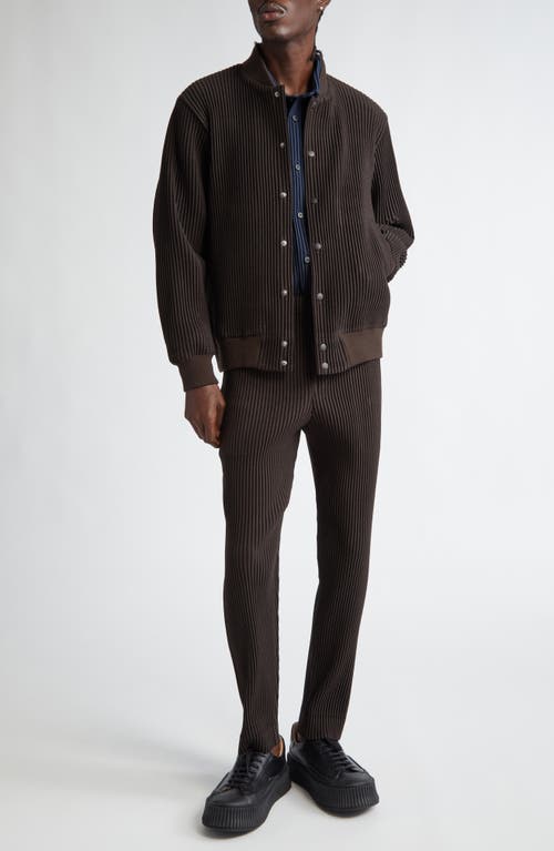 ISSEY MIYAKE HOMME PLISSÉ ISSEY MIYAKE KERSEY PLEATED STRAIGHT LEG PANTS