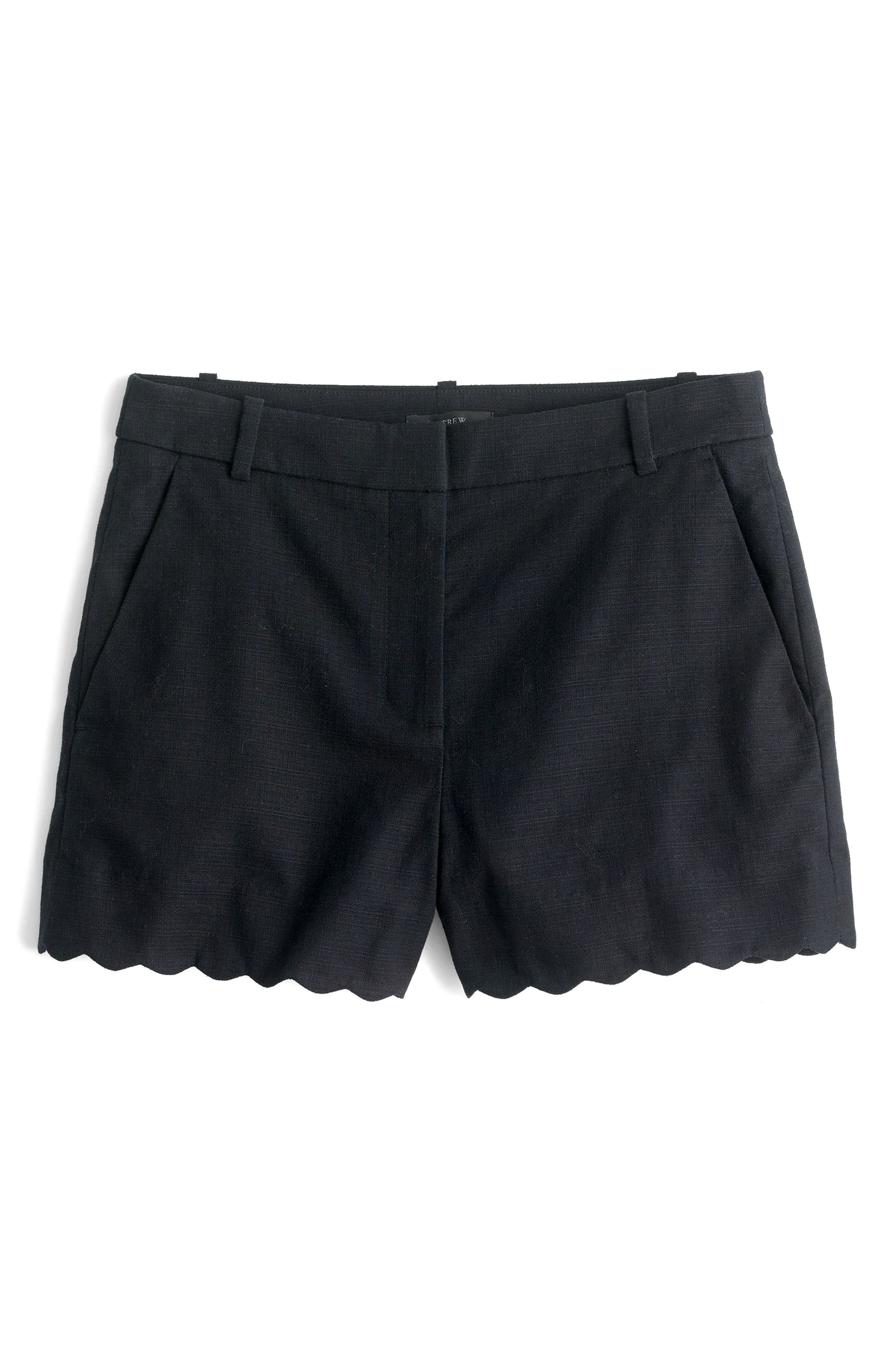 J Crew Fiesta Scallop Hem Stretch Cotton Shorts Nordstrom