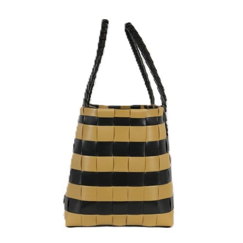 Handed By Paris Spirit Recycled Tote Bags In Black/camel