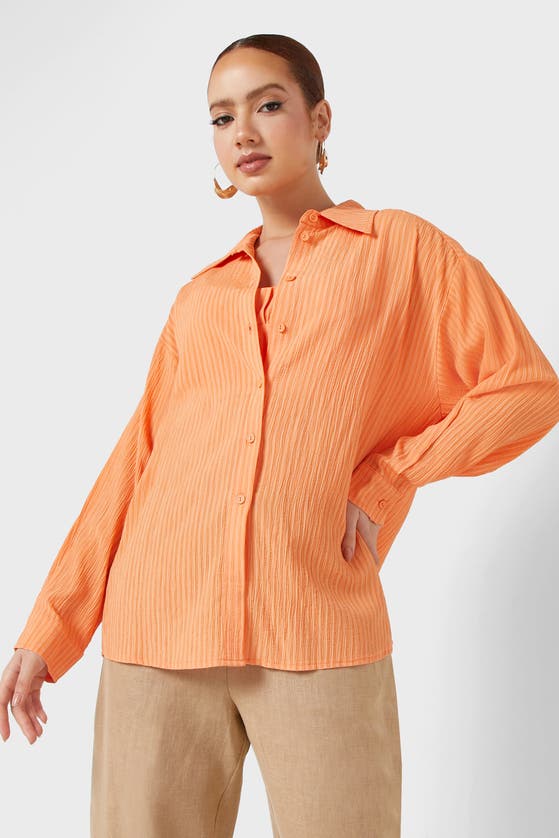 Shop Nocturne Oversized Twin Set Shirt In Orange