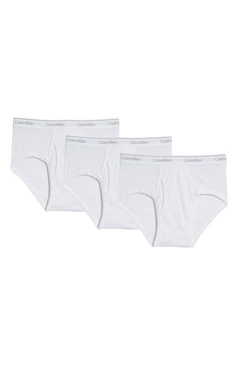 3 Pack 100% Cotton Low Rise Briefs For Men, Comfortable White