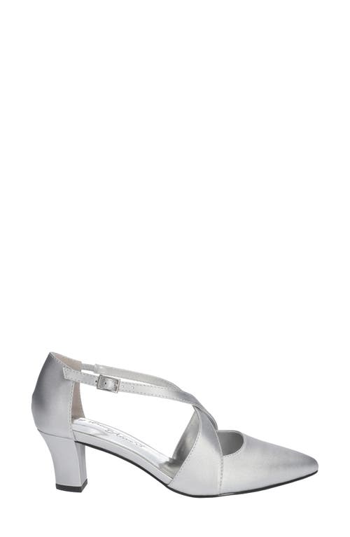 Shop Easy Street Elegance Pointed Toe Pump In Silver Satin