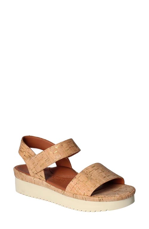 L'amour Des Pieds Abrilla Slingback Platform Sandal In Natural/gold