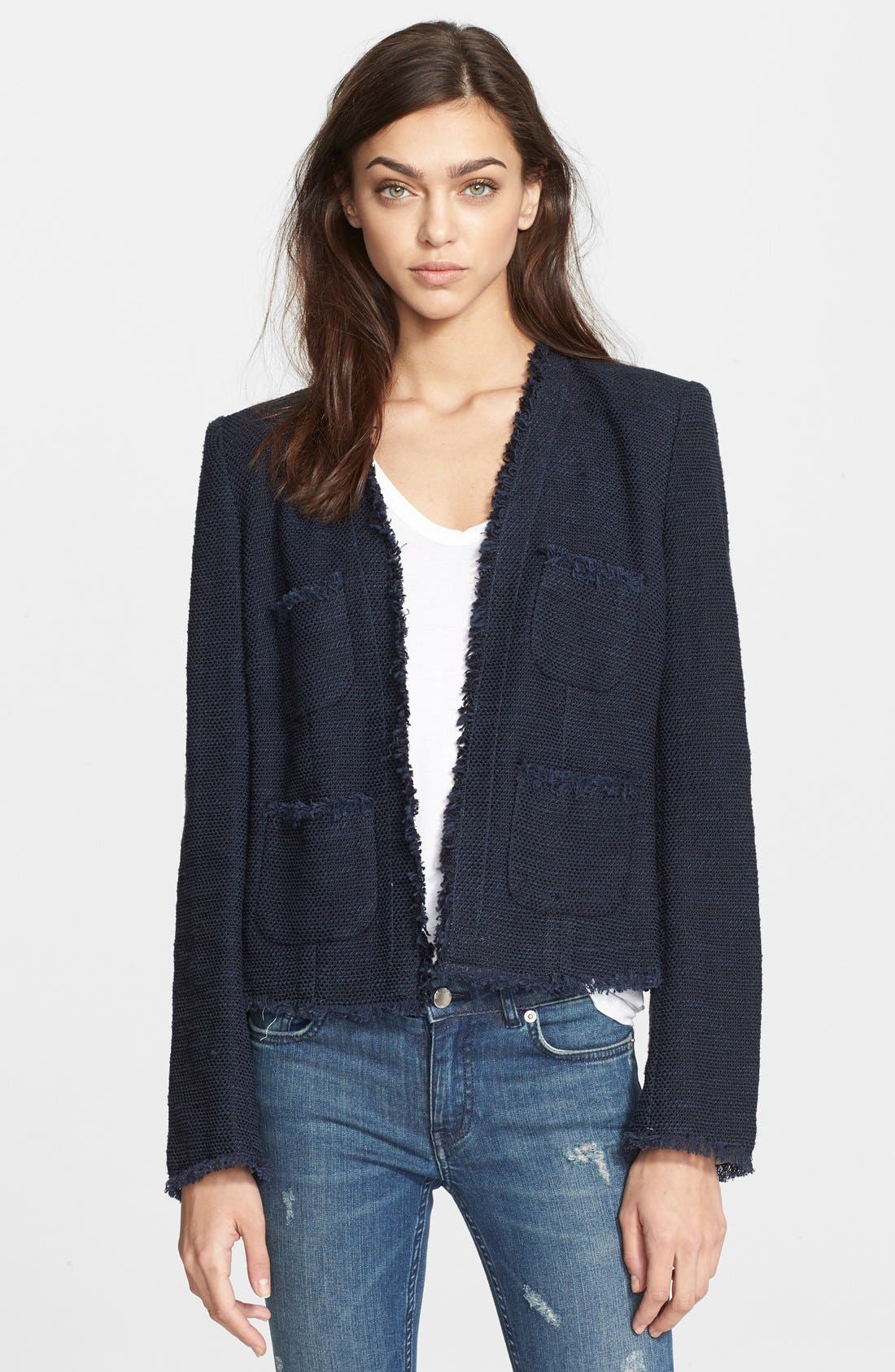 L'AGENCE Frayed Tweed Jacket | Nordstrom