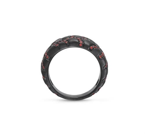 Luvmyjewelry Fiery Ascent Sterling Silver & Garnet Band Men Ring In Grey