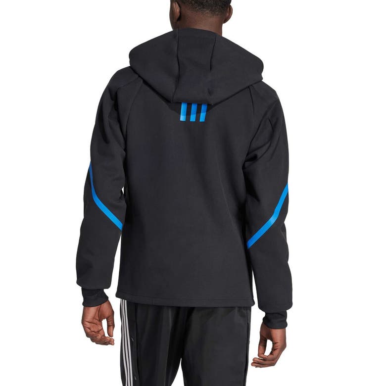 Shop Adidas Originals Adidas Black San Jose Earthquakes 2024 Anthem Travel Raglan Sleeve Full-zip Jacket