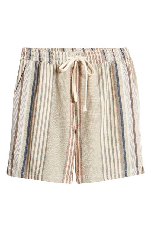 Shop Bdg Urban Outfitters Stripe Drawstring Waist Cotton Shorts In Sand