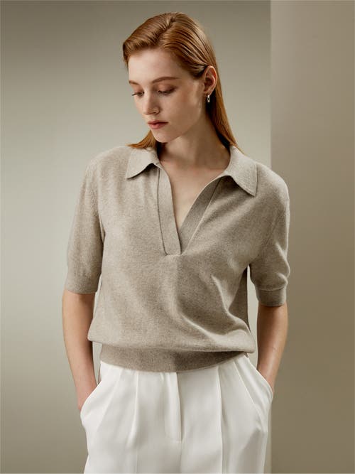 Lilysilk Baby Cashmere Polo Sweater In Camel