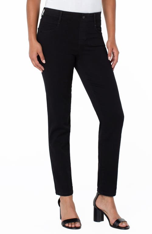 Shop Liverpool Los Angeles Gia Glider Pull-on Ankle Slim Jeans In Over Dye Black