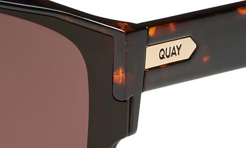 Shop Quay Tempo 55mm Shield Sunglasses In Dark Tortoise/brown