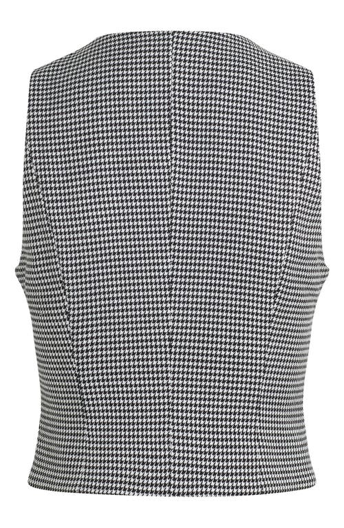 Shop Favorite Daughter The Favorite Houndstooth Crop Vest In Micro Black-white Houndstooth