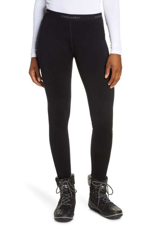 Icebreaker 200 Oasis Merino Wool Jersey Base Layer Leggings in Black at Nordstrom, Size Large