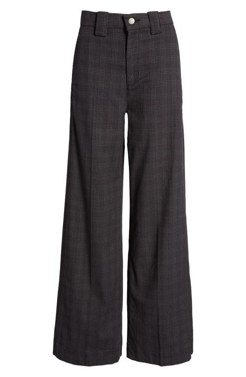 Ag Deven Plaid High Waist Wide Leg Pants In Small Rue Maroon Multi