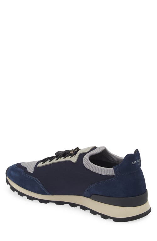 Shop Jm Weston On My Way Knit Sneaker In Navy/grey/navy