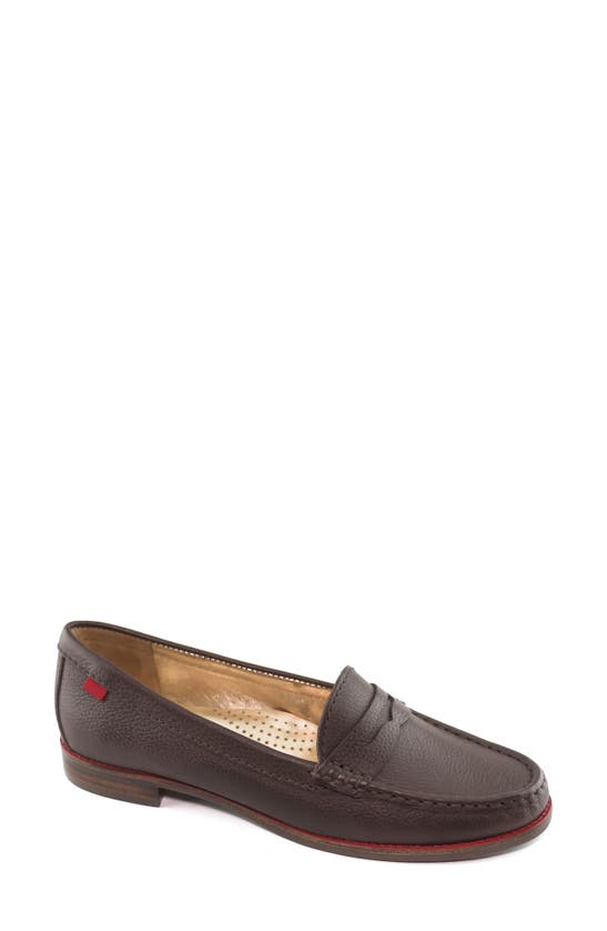 Marc Joseph New York East Village Penny Loafer In Brown Grainy