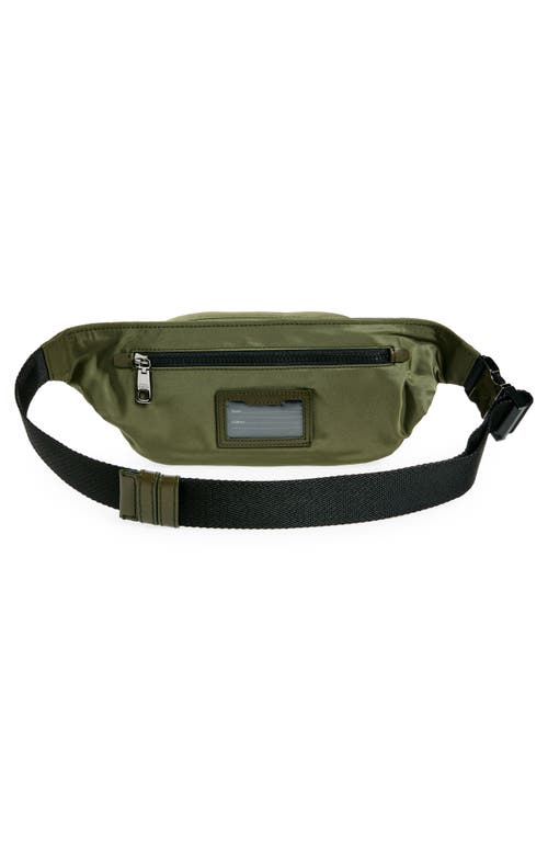 Shop Dolce & Gabbana Dolce&gabbana Rubber Logo Nylon Belt Bag In Verde/militare