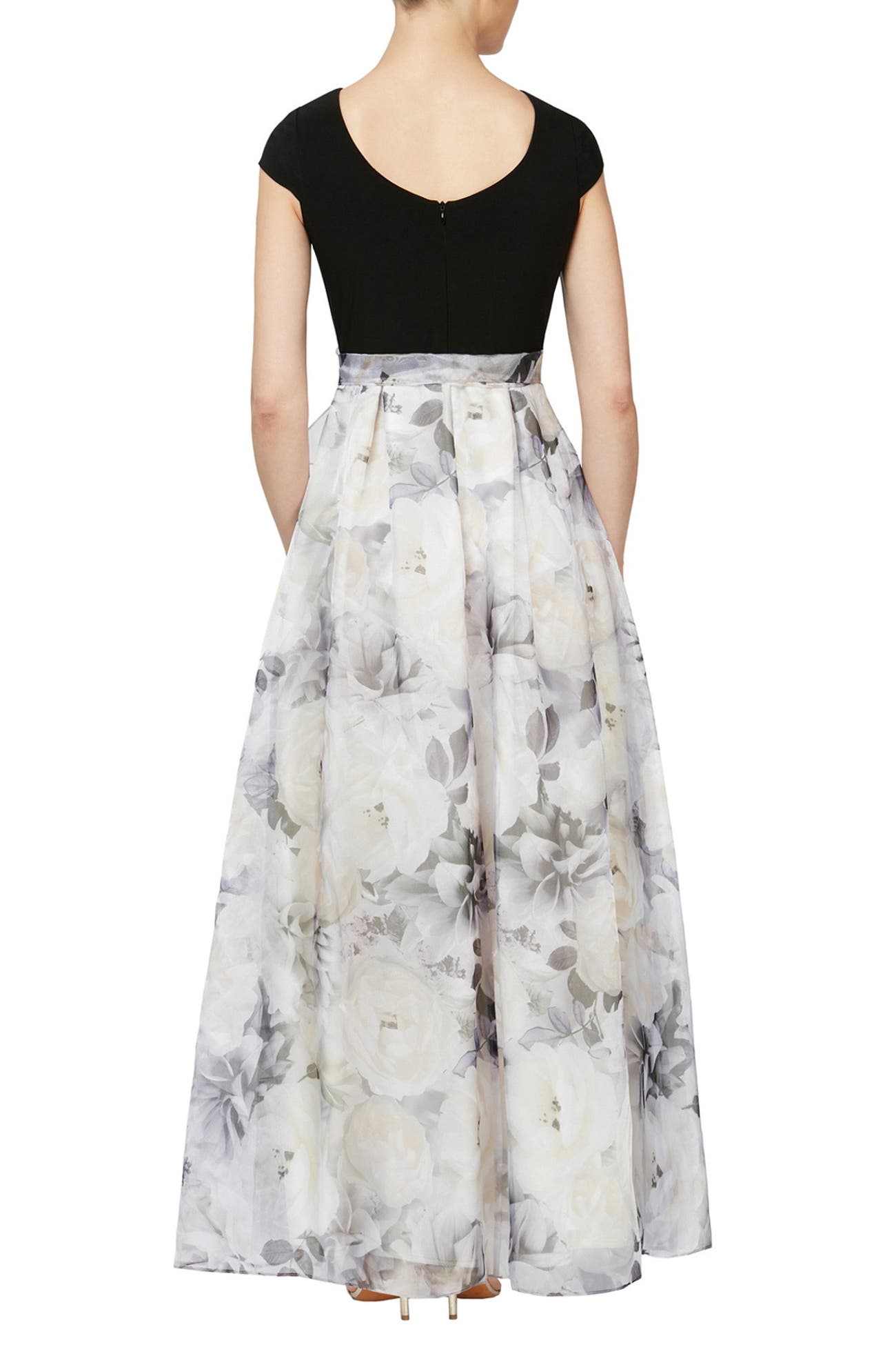 SLNY | Floral Cap Sleeve Colorblock Maxi Dress | Nordstrom Rack