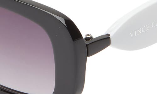 Shop Vince Camuto Narrow Rectangle Sunglasses In Black/white