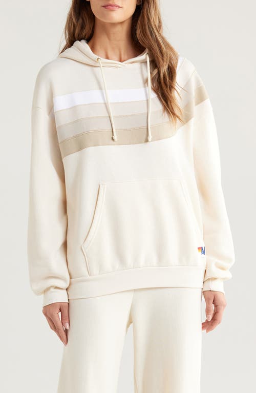 Aviator Nation Wave Stripe 4 Hoodie In Vintage White/vintage White