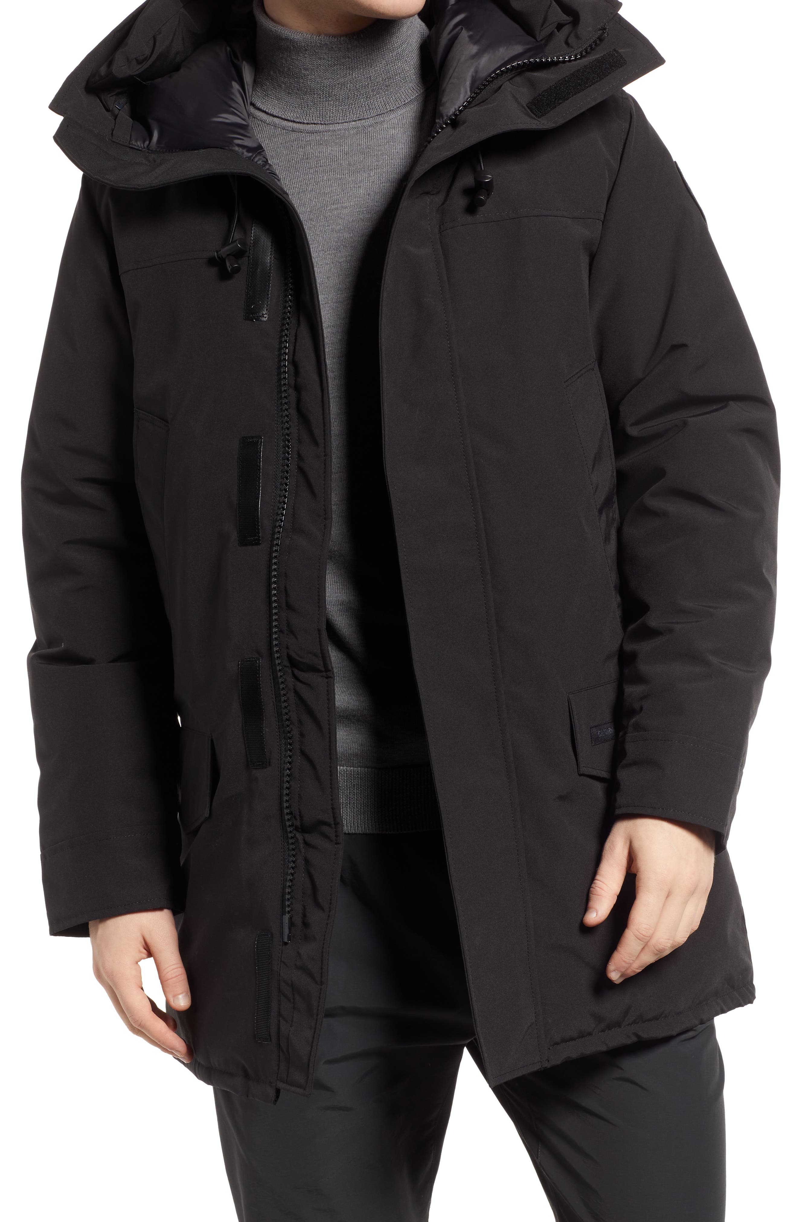 mens black parka coat