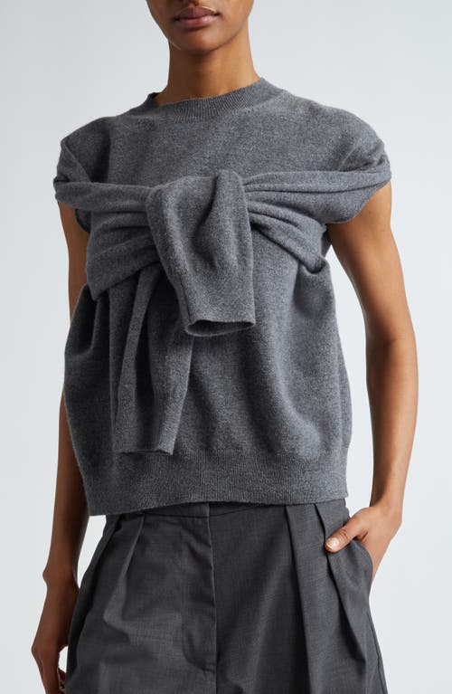 Shop Rohe Róhe Open Armhole Convertible Sweater In Mid Grey Melange