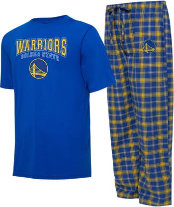 Concepts Sport Men's Royal and Gold Golden State Warriors T-shirt Shorts  Sleep Set