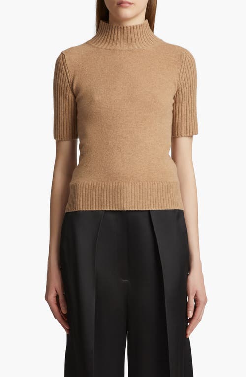 Shop Khaite Cecil Cashmere Mock Neck Sweater In Camel