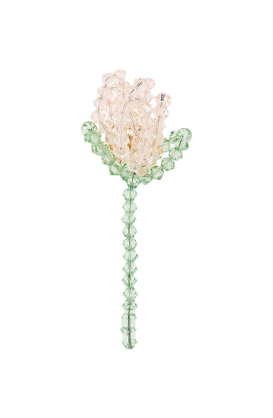 Simone Rocha Crystal Bead Flower Ear Cuff In Mint