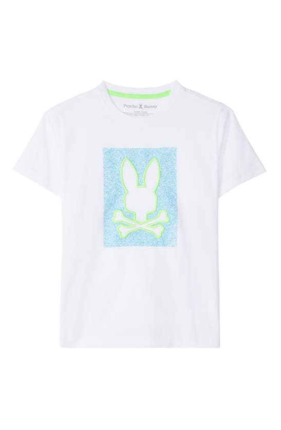 Shop Psycho Bunny Kids' Livingston Embroidered Graphic T-shirt In White