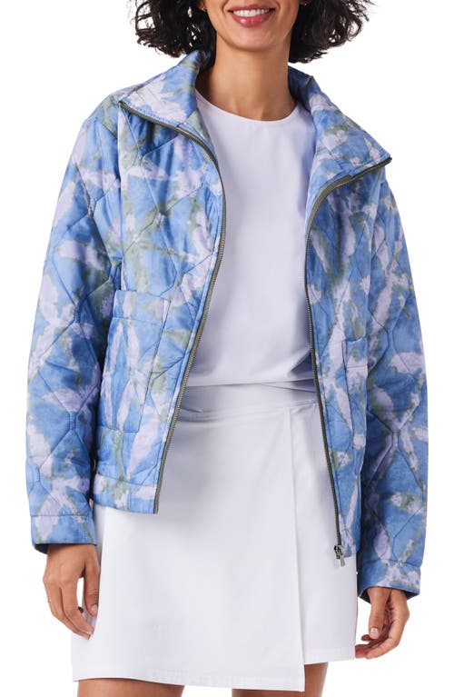 NZ ACTIVE by NIC+ZOE Throw On Quilted Puffer Jacket in Blue Multi at Nordstrom, Size Large
