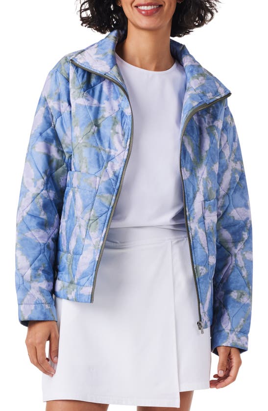 Nz Active By Nic+zoe Throw On Quilted Puffer Jacket In Blue Multi