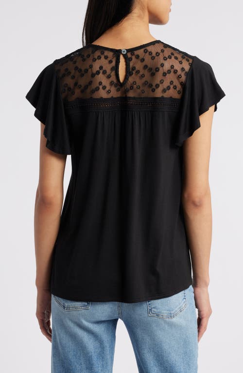 Loveappella Yoke Swing Top In Black